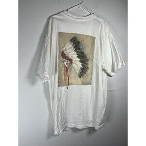 Chaps Ralph Lauren VTG Native American Headdress Shirt XL Feather Graphic USA90s